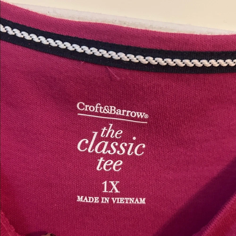 Croft & Barrow Fuchsia Short Sleeve Tee - Picture 2 of 5